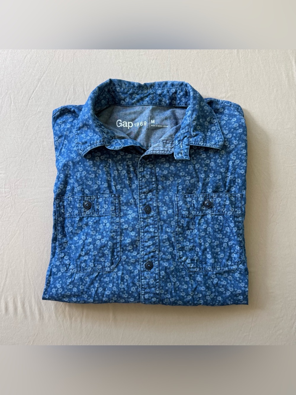 Gap 1969 western floral denim shirt
